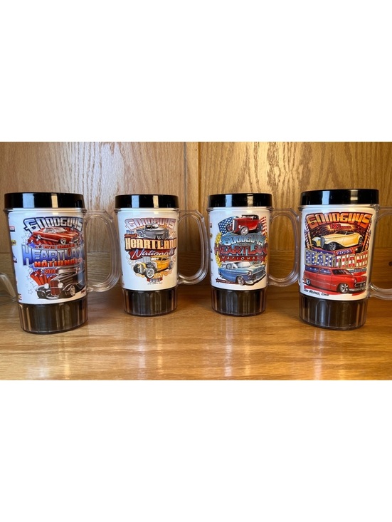 Other - Goodguys Heartland Nationals 2003-2007 Collectible Travel Mugs Set of 4
